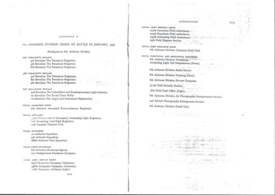 6th Airborne Division order of battle - January 1946 - listing Regiments, units involved, also arms & services - Palestine; 37803