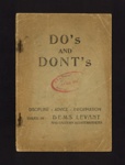 Booklet - "Do's and Don'ts" - issued by D.E.M.S. Levant & Eastern Mediterranean - 31/08/1944; 1/08/1944; 1848 Booklet - "Do's and Don'ts" - issued by D.E.M.S. Levant & Eastern Mediterranean - 31/08/1944; 1/08/1944; 1848