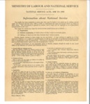 Leaflet - "Information about National Service" - 1948 to 1950; 1/01/1948; 36247 Leaflet - "Information about National Service" - 1948 to 1950; 1/01/1948; 36247