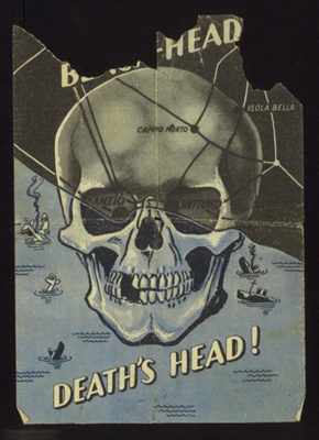 German propaganda leaflet - "Beach head - death's head !" - German attempt to berate ANZIO landings - 1944; 1/01/1944; 6027