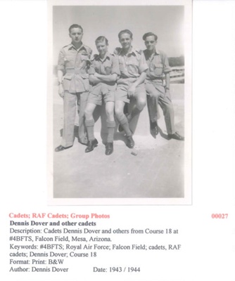Cadet Dennis Dover and other cadets  -  From Course 18 - 1943/1944 - Photo No. 00027; 83390 Cadet Dennis Dover and other cadets  -  From Course 18 - 1943/1944 - Photo No. 00027; 83390