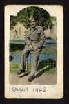 Post card photograph (colour) - possibly Pte Paskin in Ismalia - 1942; 1/01/1942; 1764