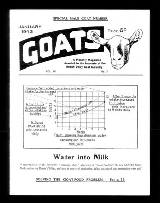 Magazine - "Goats" - British Dairy Goat Industry - January 1942; 1/01/1942; 1867 Magazine - "Goats" - British Dairy Goat Industry - January 1942; 1/01/1942; 1867