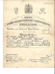 Army form c308 - "Army first class (highest) certificate of education" - Sgt E.F. Taylor - 05/04/1921; 5/04/1921; 34884 Army form c308 - "Army first class (highest) certificate of education" - Sgt E.F. Taylor - 05/04/1921; 5/04/1921; 34884