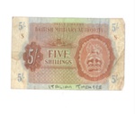 British military bank note - "British Military Authority" - five shillings - 5/-; 36912