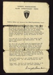 Letter - from supreme H.Q. Allied Expeditionary Force to all troops from Dwight D. Eisenhower - 1944; 5159 Letter - from supreme H.Q. Allied Expeditionary Force to all troops from Dwight D. Eisenhower - 1944; 5159
