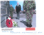 Copy of photograph - Mr Bob Frost & army cadet laying a wreath on behalf of R.A.F. escaping society - Eden Camp escapers & evaders day 28/04/2001; 28/04/2001; 35807 Copy of photograph - Mr Bob Frost & army cadet laying a wreath on behalf of R.A.F. escaping society - Eden Camp escapers & evaders day 28/04/2001; 28/04/2001; 35807