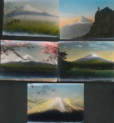 Black & white postcards of Hong Kong and coloured postcards of volcanoes ; 79744