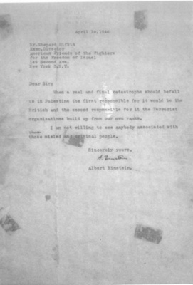 Photocopy - Letter from Albert Einstein Dated 10th April 1948 ; 83709 Photocopy - Letter from Albert Einstein Dated 10th April 1948 ; 83709