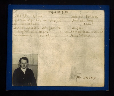 German P.O.W. record card - Hans Roth - German - Dob 08/07/1922; 6609