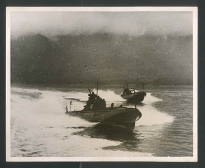 Photograph - two Soviet Black Sea Fleet torpedo-boats on the offensive; 2622