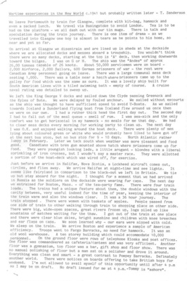 Typewritten wartime account - "Wartime experiences in the new world" by Tom Sanderson - circa 1941; 1/01/1941; 38310