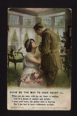 Postcards (3) - World War 1 - depicting soldiers & sweethearts; 2390
