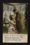Postcards (3) - World War 1 - depicting soldiers & sweethearts; 2390