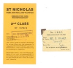 Embarkation card & Embarkation ticket - Hook of Holland to Harwich - Sgt C. Smart - R.A.O.C.; 36910