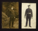 2x Photos/Postcards of J.B McFeat, in uniform, Royal Scots Fusiliers, WW2; 76922
