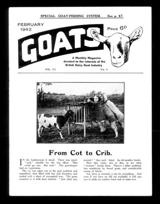 Magazine - "Goats" - British Dairy Goat Industry - February 1942; 1/02/1942; 1868 Magazine - "Goats" - British Dairy Goat Industry - February 1942; 1/02/1942; 1868