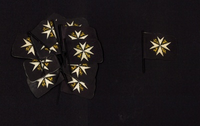 Miniature flags with pins (12) - St. John Ambulance; 6478