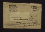 War economy reusable envelope (brown) - addressed - "D.E.M.S. - Royal liver bldg - Liverpool"; 7651