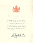 Letters of appreciation (2) from Elizabeth R to Miss V.E. Marston & H.M. Marston for services rendered in the Women's Land Army; 36651