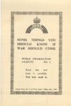 Leaflet - Civil Defence No. 1 - Somethings You Should Know If War Should Come; 83734 Leaflet - Civil Defence No. 1 - Somethings You Should Know If War Should Come; 83734