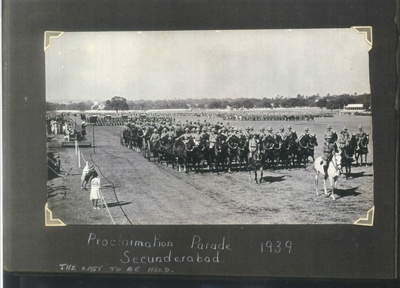 Copy of photograph - British Army in India proclamation parade - Secunderabad - 1939; 1/01/1939; 36997