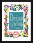 Christmas card - national savings stamps Christmas gift - floral border; 13166
