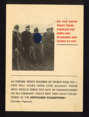 German propaganda leaflets (2) - "In the name of democracy" / "Deutscher volkssturm"; 5079