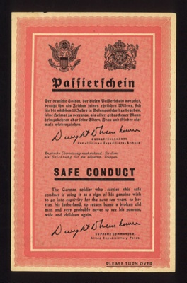 German propaganda leaflet - "Safe conduct" / "Dear friends"; 5099