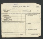 R.A.F. form AB55 - indent for rations - has R.A.S.C. authorisation stamp dated June 1945; 1/06/1945; 2011 R.A.F. form AB55 - indent for rations - has R.A.S.C. authorisation stamp dated June 1945; 1/06/1945; 2011