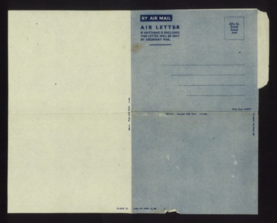 Army form W3077 - air mail letter (blank); 5239 Army form W3077 - air mail letter (blank); 5239