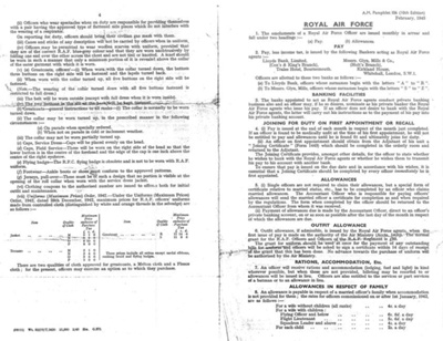 Photocopy of Air Ministry pamphlet 106 (10th edition) February 1945 - joining instructions for R.A.F. officer entrants; 37772