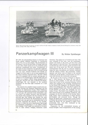 Magazine - "Afv panzerkampfwagen III" by Walter spiElberger; 35008 Magazine - "Afv panzerkampfwagen III" by Walter spiElberger; 35008