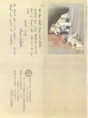 Colour copy of Christmas & New Year card - 1952; 37869
