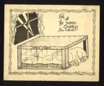 Christmas card (home made) - "Table shelter" - "With all the seasons greetings - Ben & Hilda" - 1944; 25/12/1944; 5521 Christmas card (home made) - "Table shelter" - "With all the seasons greetings - Ben & Hilda" - 1944; 25/12/1944; 5521