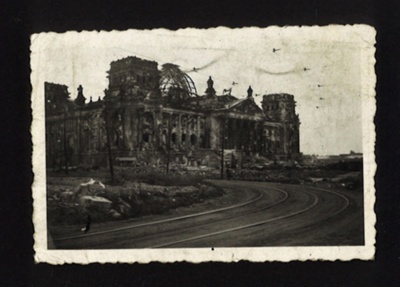 Photograph - Reichstag building in Berlin after fire; 5261 Photograph - Reichstag building in Berlin after fire; 5261
