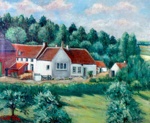 Framed oil painting - escaper's safe house - Gottechain - Brabant - Belgium; 29750