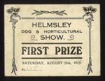 Certificate - Helmsley dog & horticultural show - first prize - 15/08/1925; 15/08/1925; 2254