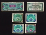 Bank notes (6) - French (5) total 72 francs (1944) & Belgian (1) 10 francs (1948); 1/01/1944; 5244 Bank notes (6) - French (5) total 72 francs (1944) & Belgian (1) 10 francs (1948); 1/01/1944; 5244