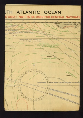 lifeboat chart - South Atlantic ocean - 1942; 1/01/1942; 1855 lifeboat chart - South Atlantic ocean - 1942; 1/01/1942; 1855