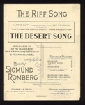 Sheet Music - "The Riff Song" From the Operetta "The Desert Song" by Sigmund Romberg - 1926; 1/01/1926; 6174 Sheet Music - "The Riff Song" From the Operetta "The Desert Song" by Sigmund Romberg - 1926; 1/01/1926; 6174