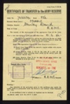 Certificate- 'Certificate of transfer to the army reserve' issued to a 'Stanley David Morris' dated 10.06.1946; 78800 Certificate- 'Certificate of transfer to the army reserve' issued to a 'Stanley David Morris' dated 10.06.1946; 78800