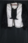 Black & cream woman's bodice with Russian braid & Turks head knot detail- modern replica- (costume for school visit etc) ; 79104 Black & cream woman's bodice with Russian braid & Turks head knot detail- modern replica- (costume for school visit etc) ; 79104