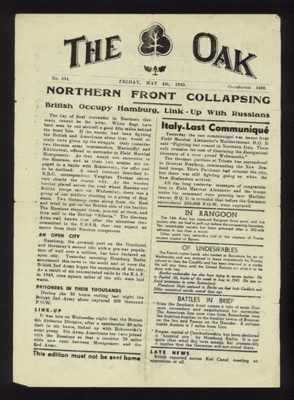 Newsletter- The Oak- 'Northern front collapsing'- dated 04.05.1945 ; 79122