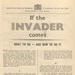 Information leaflet - "If the Invader comes" - "What to do and how to do it" - June 1940; 1/06/1940; 37926 Information leaflet - "If the Invader comes" - "What to do and how to do it" - June 1940; 1/06/1940; 37926