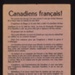 German propaganda leaflet in French - "Canadiens Francais !"; 5100 German propaganda leaflet in French - "Canadiens Francais !"; 5100