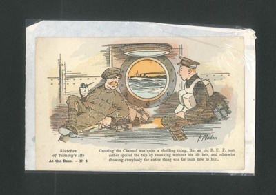 Post card - "Sketches of Tommy's life" - "At the base no: 1" - In original wrapper; 1959 Post card - "Sketches of Tommy's life" - "At the base no: 1" - In original wrapper; 1959