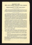 Army Information Leaflet - "For Men And Women Leaving The Forces" - Reinstatement In Civil Employment - November 1945; 1/11/1945; 1778 Army Information Leaflet - "For Men And Women Leaving The Forces" - Reinstatement In Civil Employment - November 1945; 1/11/1945; 1778