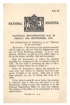 Information leaflet - Food Rationing - "National Registration Day is Friday 29th September 1939"; 29/09/1939; 35458 Information leaflet - Food Rationing - "National Registration Day is Friday 29th September 1939"; 29/09/1939; 35458