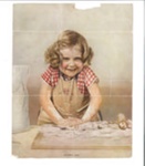 Colour photograph - "Mother's help" - small girl baking; 36195